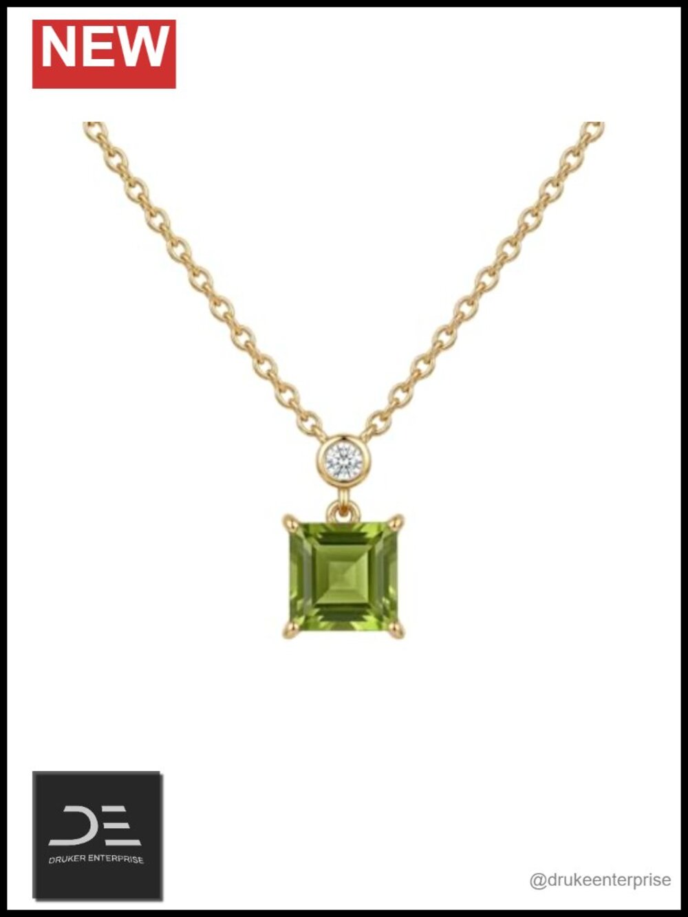 Sterling Silver 2 Carat Princess Cut Solitaire Pendant Necklace Lab Grown